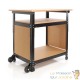 Établi mobile sur roues 68 x5 0x 66-82 cm Réglable en hauteur avec Étagères
