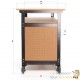 Établi mobile sur roues 68 x5 0x 66-82 cm Réglable en hauteur avec Étagères