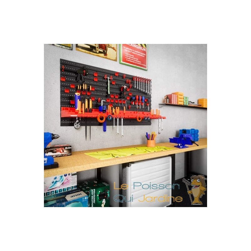 VEVOR Panneau à Lattes Mural Garage 1220x310 mm Panneau Rangement Outils  4PCS Panneaux Muraux Porte-outils Capacité 34 kg pour Atelier, Magasin de  Détail, Mur Garage, Organisation Stockage Artisanal