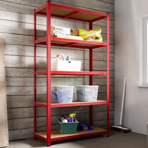 Étagère Modulable à Charge Lourde rouge : 180 X 90 X 40 cm Robuste et Polyvalente, 875 kg