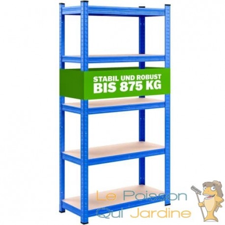 Étagère Modulable à Charge Lourde bleue : 180 X 90 X 40 cm Robuste et Polyvalente, 875 kg