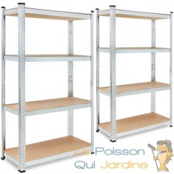 Lot de 2 Étagères Modulables à Charge Lourde Grise : 160 X 90 X 40 cm Robuste et Polyvalente, 700 kg