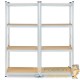 Lot de 2 Étagères Modulables à Charge Lourde Grise : 170 X 75 X 30 cm Robuste et Polyvalente, 280 kg
