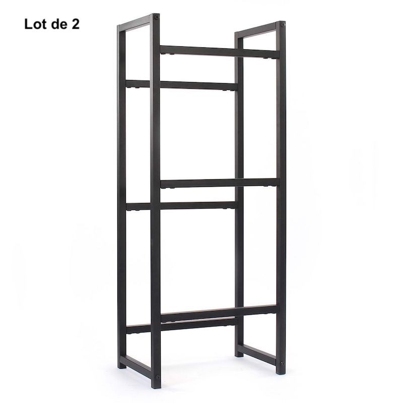 Lot de 2 Étagères de Rangement Pratique (47 x 31 x 116 cm) pour Caisses de Boissons et Rangement Divers