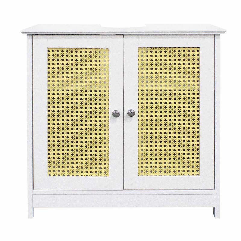 Armoire Sous-Lavabo Style Campagnard (60 x 35 x 58 cm) : Bien Rangée et Pratique pour Votre Salle de Bain