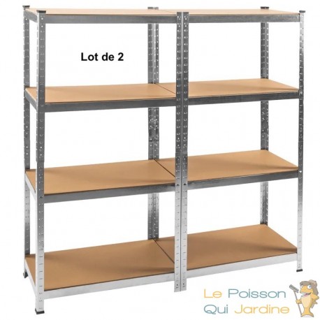 Lot de 2 Étagères à Charge Lourde Grise : 160 X 160 X 40 cm Robuste et Polyvalente, 680 kg