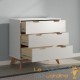 Commode Borneo en Bois Blanc et Naturel - 80x40x79 cm : Élégance et Praticité !