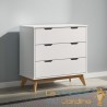 Commode en Bois Blanc et Naturel - 80x40x79 cm : Élégance et Praticité !