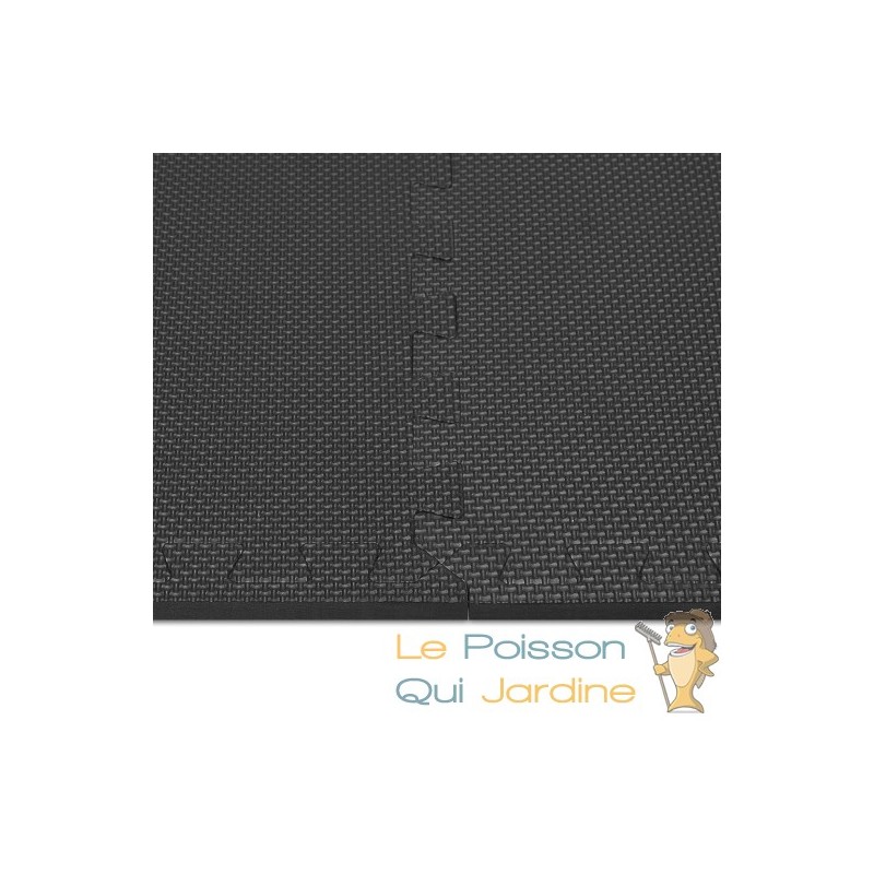 Tapis Sport & Jeu en Mousse Noire - 24 Pièces 62 X 62 cm + bord de