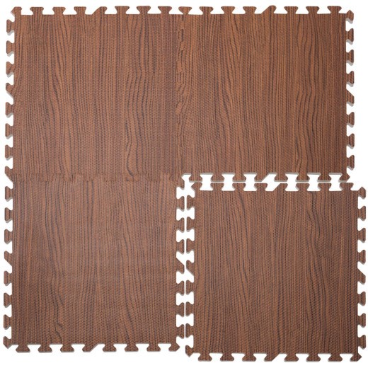 Tapis Sport & Jeu en Mousse aspect bois - 8 Pièces 45 X 45 cm