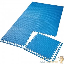 Tapis Sport & Jeu en Mousse Bleu - 8 Pièces 62 X 62 cm + bord de finition