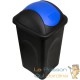 Poubelle domestique 60 l. Bleue et noire. Couvercle rapide