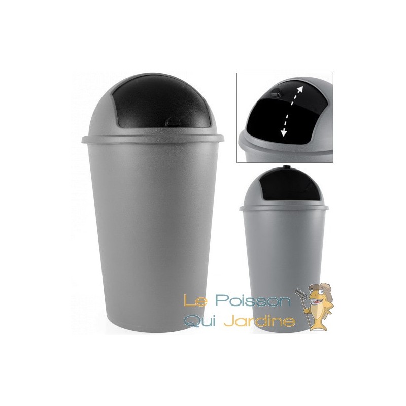 Poubelle 50L grise en plastique SIMPL