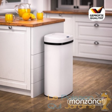 Poubelle automatique 50l blanche