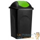 Poubelle domestique 60 l. Verte et noire. Couvercle rapide