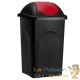 Poubelle domestique 60 l. Rouge et noire. Couvercle rapide