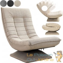 Fauteuil Design et Relax Tissu crème. Idéal pour la relaxation et le bien-être