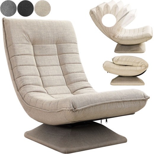 Fauteuil Design et Relax Tissu crème. Idéal pour la relaxation et le bien-être