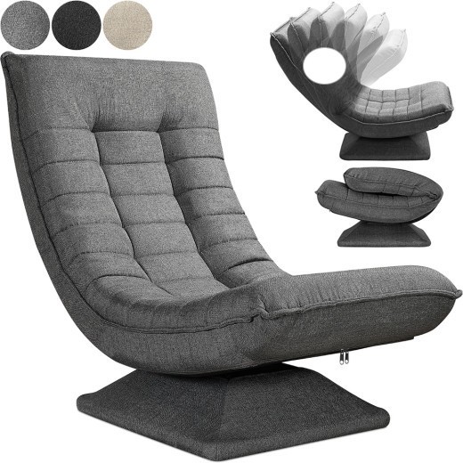 Fauteuil Design et Relax Tissu gris. Idéal pour la relaxation et le bien-être