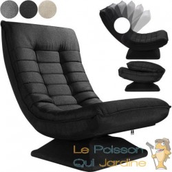 Fauteuil Design et Relax Tissu Noir. Idéal pour la relaxation et le bien-être