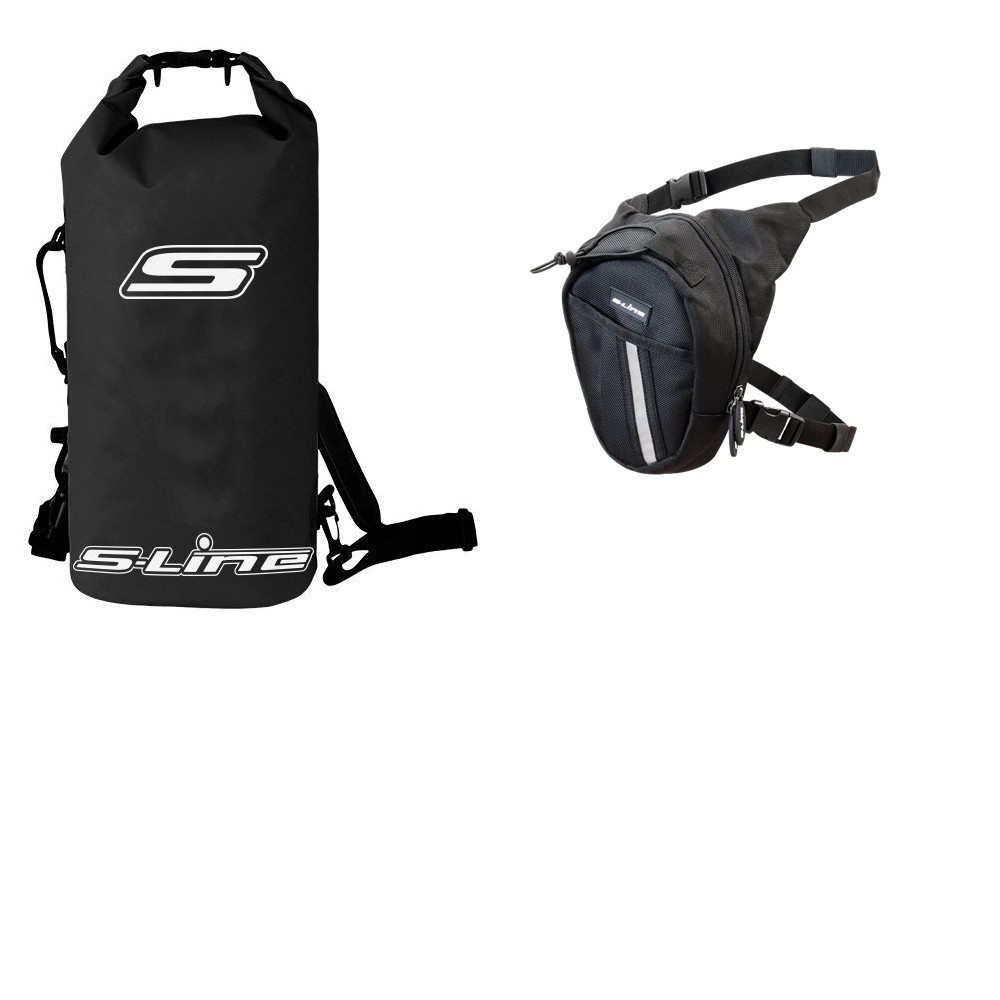 Sac À Dos Moto étanche 25 litres + option gonflage + Sacoche de jambe 1,5l