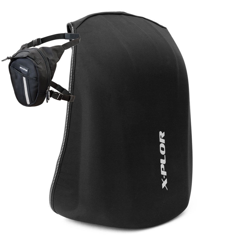 Sac À Dos Moto semi rigide et design 18 litres + Sacoche de jambe 1,5l