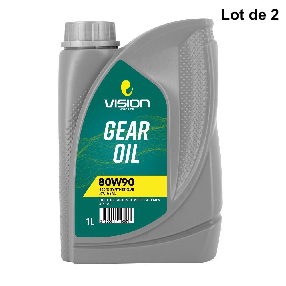 Lot de 2 Huiles de boîte Vision 1 L 80W90 Full synthetique