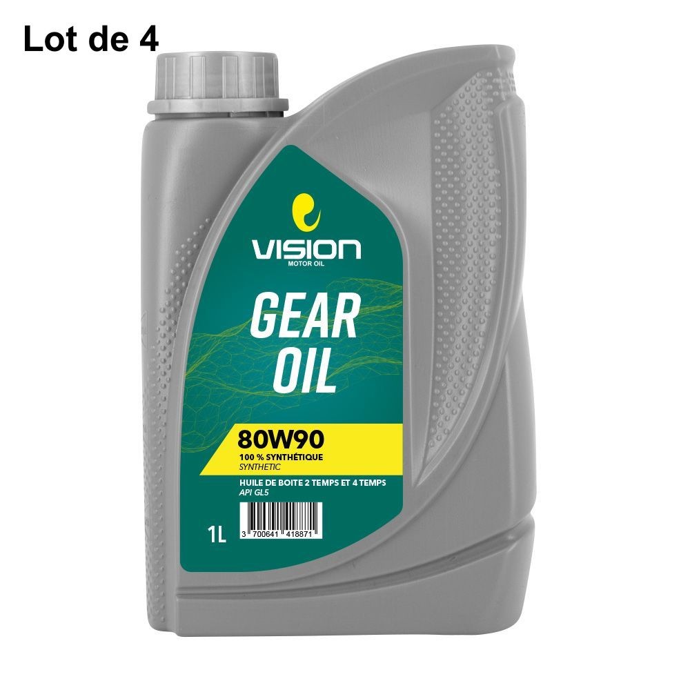 Lot de 4 Huiles de boîte Vision 1 L 80W90 Full synthetique