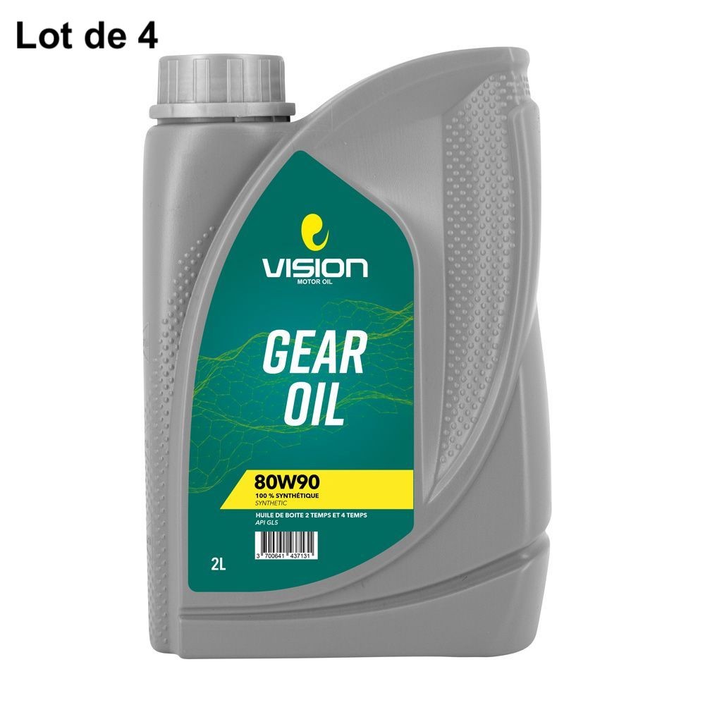 Lot de 4 Huiles de boîte Vision 2 L 80W90 Full synthetique