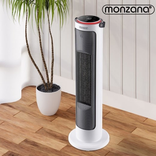 Radiateur soufflant noir Colonne télécommande 2000W 4 modes 15-35°C - Le  Poisson Qui Jardine