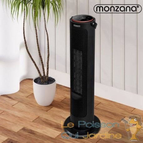 Radiateur soufflant noir Colonne télécommande 2000W 4 modes 15-35°C