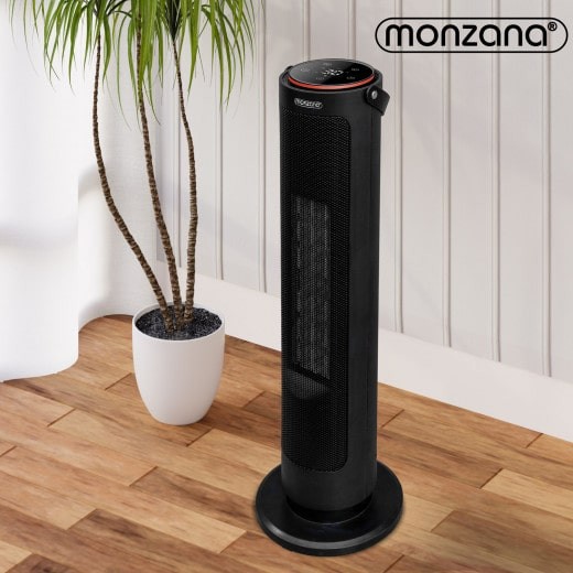 Radiateur soufflant noir Colonne télécommande 2000W 4 modes 15-35°C - Le  Poisson Qui Jardine