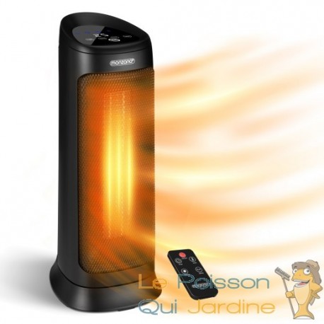 Radiateur soufflant noir Colonne télécommande 2000W 4 modes 15-40°C
