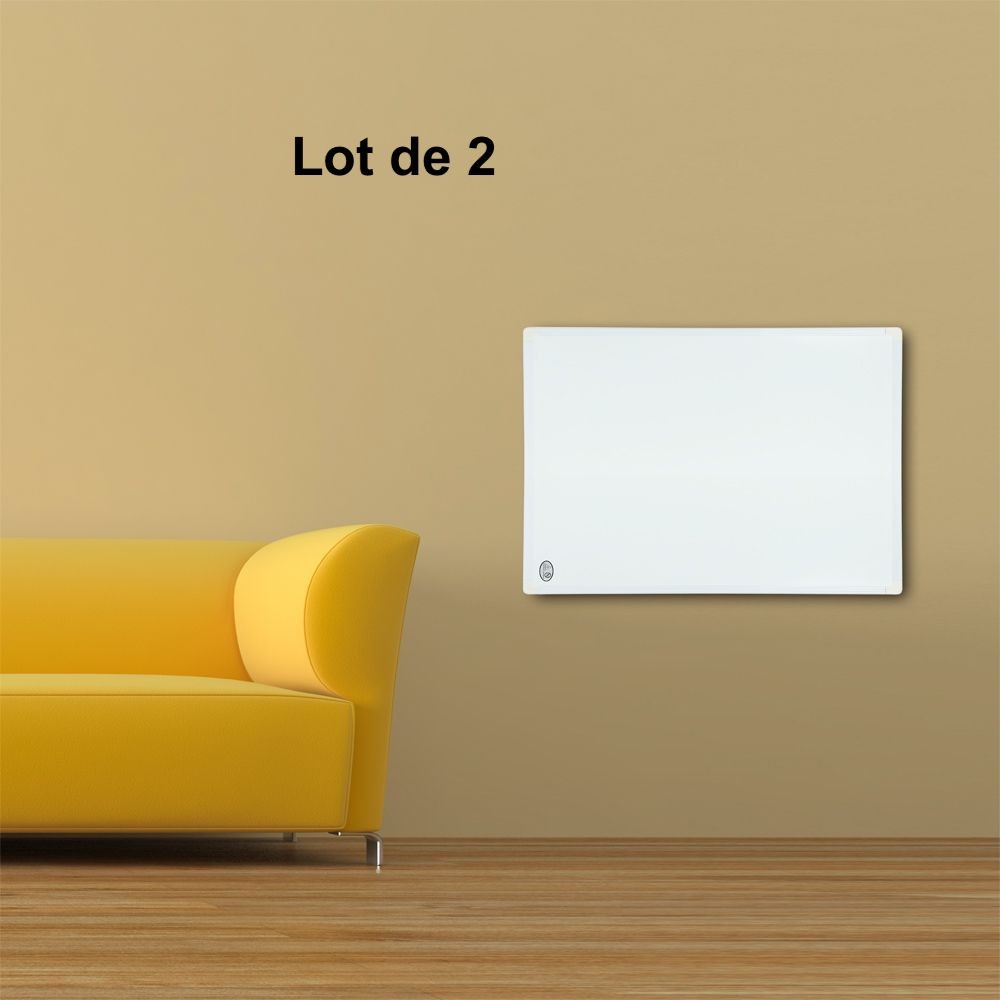 Lot de 2 : Convecteur Panneau Chauffage électrique 50X60 cm mural 300W