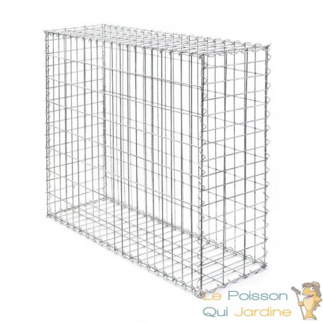 Gabion En Métal Galvanisé, Robuste, Résistant, 100 x 80 x 30 cm