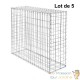 Gabion En Métal Galvanisé, Robuste, Résistant, 100 x 80 x 30 cm Lot de 5