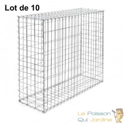 Gabion En Métal Galvanisé, Robuste, Résistant, 100 x 100 x 30 cm Lot de 10