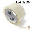 Lot de 20 Rubans Adhésifs 66 m 50mm de large Déroulage Silencieux : Robuste, Transparent