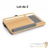 Lot de 2 Plateaux pour Ordinateur Portable en Bois avec Coussin : Confort et Polyvalence pour le Travail et le Divertissement