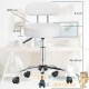 Tabouret de bureau à roulettes blanc avec dossier pivot à 360°