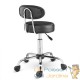 Tabouret de bureau à roulettes noir avec dossier pivot à 360°