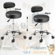 Tabouret de bureau à roulettes noir avec dossier pivot à 360°