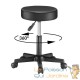 Tabouret de bureau à roulettes assise 35 cm noir avec dossier pivot à 360°