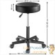 Tabouret de bureau à roulettes assise 35 cm noir avec dossier pivot à 360°