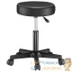 Tabouret de bureau à roulettes assise 35 cm noir avec dossier pivot à 360°