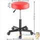 Tabouret de bureau à roulettes assise 35 cm rouge avec dossier pivot à 360°