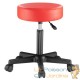 Tabouret de bureau à roulettes assise 35 cm rouge avec dossier pivot à 360°