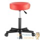 Tabouret de bureau à roulettes assise 35 cm rouge avec dossier pivot à 360°