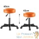 Tabouret de bureau à roulettes assise 35 cm orange avec dossier pivot à 360°