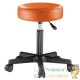 Tabouret de bureau à roulettes assise 35 cm orange avec dossier pivot à 360°